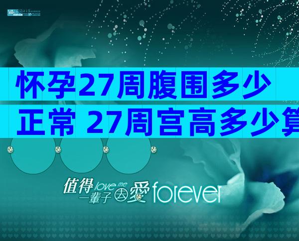 怀孕27周腹围多少正常 27周宫高多少算正常